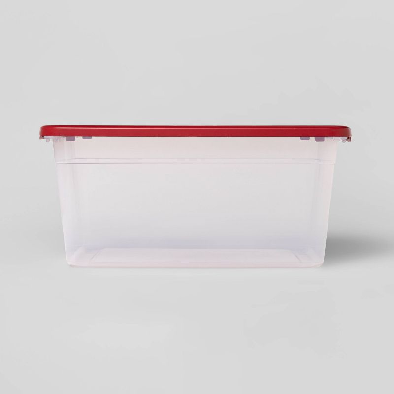 53qt Christmas Storage Box Red Lid - Wondershop&#8482;, 4 of 6