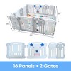 66" * 66" Baby Playard Playpen Indoor Plastic Material Fence Baby Fence Pet Fence 16+2 Combination - 4 of 4