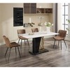 Chair, Office Chair, 2 Set leather Upholstered Dining Chair, with Backrest and Metal Legs, Dining Room, Bedroom, Office, Meeting Room - 2 of 4