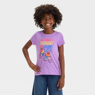 Girls' Short Sleeve 'Bright and Boundless' Graphic T-Shirt - Cat & Jack™ Purple