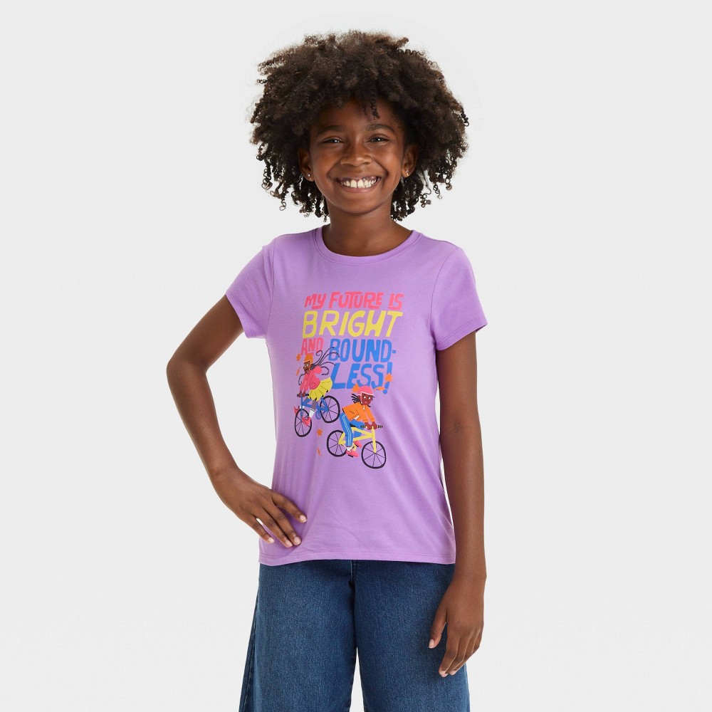 Girls Short Sleeve Bright and Boundless Graphic T-Shirt