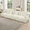 4 Seat Chenille Modular Sectional Sofa,Modular Couch for Living Room,Modular Sofa with Flared Arms and Removable Skirt,Spindle Legs-Coolbibila - 3 of 4