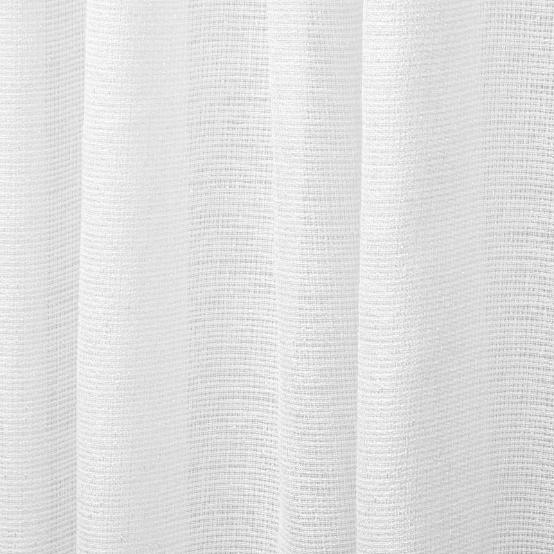 Exclusive Home Miami Semi-Sheer Indoor/Outdoor Hook-and-Loop Tab Top Curtain Panel Pair, 54"x96", Winter White, 2 of 8