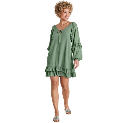 VENUS Womens Ruffle Mini Dress