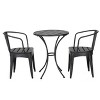 Christopher Knight Home Timotha 3 Piece Outdoor Modern Metal Round Patio Bistro Set with Open Slat Design - 2 of 4