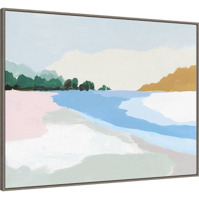 Soft Coastal II Blue and White Canvas Landscape Print