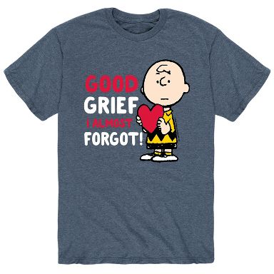 【GOOD GRIEF!】 Short Sleeve Pocket Tee Men's Peanuts Good Grief Short Sleeve Graphic T-Shirt - Heather