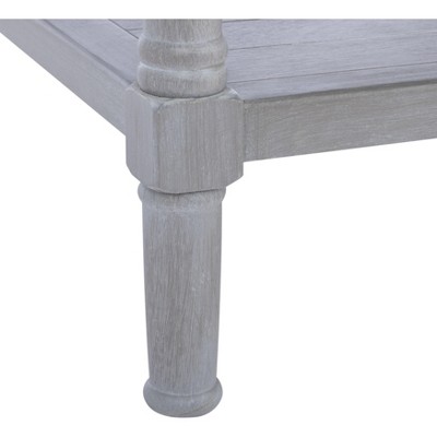 Whitewashed Grey Rectangular Wooden Coffee Table with Storage