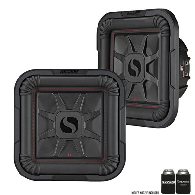 Kicker 46L7T104 Two L7T L7-Thin 10-Inch (25cm) Subwoofers, Dual Voice Coil, 4-Ohm, 500 Watts Each