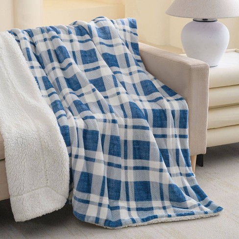 Blue outlet sherpa throw