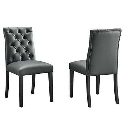 Modway Duchess Dining Chair Vinyl Set of 2