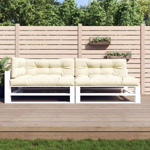 vidaXL Pallet Cushion Set of 5 Cream 100% Polyester Extra Thick Surface - 1 of 4