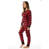 #followme Womens Henley Thermal Bodysuit | Buffalo Plaid, Tie Dye, & Printed PJ Union Suit Loungewear - 2 of 3