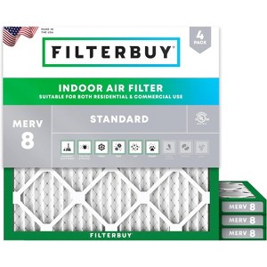 Filterbuy 19x19x1 Air Filter (4-Pack), Pleated MERV 8 Dust Defense Replacement HVAC AC Furnace Filters (Actual Size: 19.00 x 19.00 x 0.75) - 1 of 4