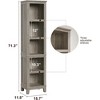 Narrow Bookcase 5 Tier Farmhouse Bookshelf Wooden Bookshelves Rustic Vintage Etagere Oak for Home Office, Living Room, Bed Room,Gray - 2 of 4
