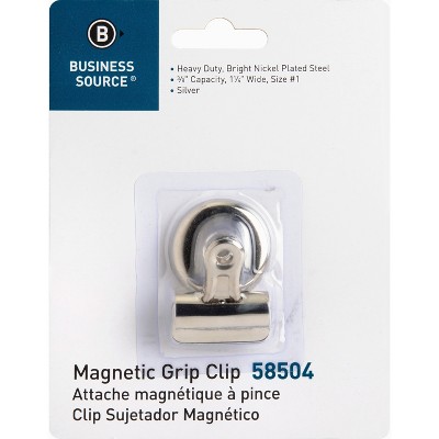 Business Source Bulldog Clip Magnetic Back Size 1 1-1/4"W 3/8" Cap. SR 58504