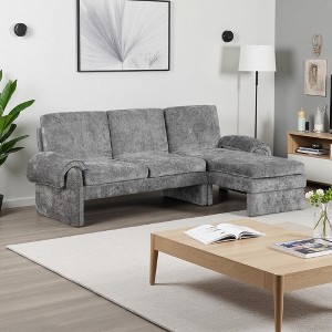 94.1" L-Shaped Sectional Sofa Bed with Adjustable Backrest - 1 of 4