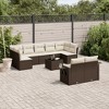 vidaXL Garden Sofa Set Brown PE rattan, powder-coated steel, tempered glass - 2 of 4