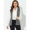 Allegra K Women's Vintage Tweed Open Front Plaid Sleeveless Office Blazer Vest - 2 of 4
