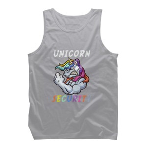 Men's Design By Humans Halloween Dad Mom Daughter Adult Costume - Unicorn Security By MINHMINH Tank Top - 1 of 2