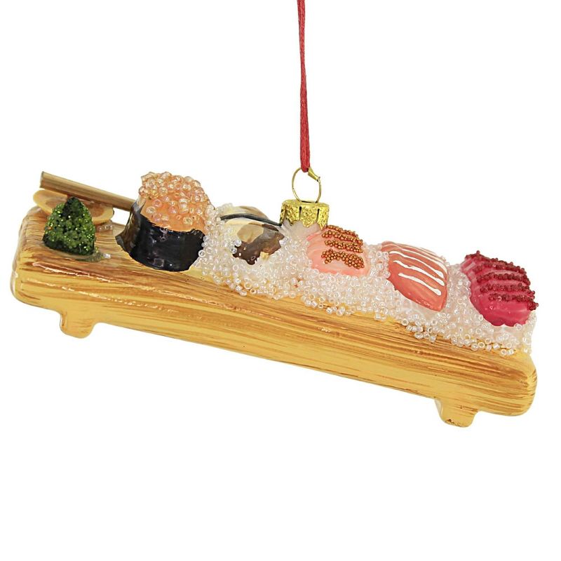 Cody Foster 2.0 Inch Deluxe Sushi Board Food Ornament Raw Fish Wasabi Tree Ornaments, 3 of 4