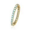 Ross-Simons 1.20 ct. t.w. Swiss Blue Topaz Eternity Band in 14kt Yellow Gold - 3 of 4