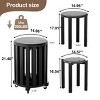 Stackable Solid Wood Stools Set of 4, 15" No Assembly Side Table, Space Saving for Small Spaces-Baofuwish - 4 of 4