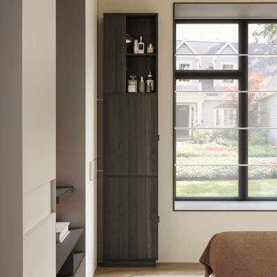 FUFU&GAGA Modern Tall Storage Cabinet with Slide - out Shelves and Hidden Compartments for Bedroom and Walk - in Closet