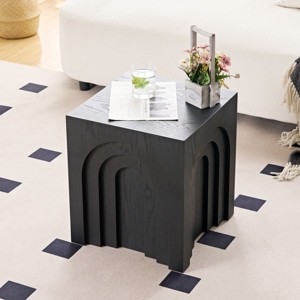 Coolbibila Modern Wooden Square Small Coffee Table,Bedside Table With Imitation Solid Wood Design,MDF Side Table For Living Room Bedroom - 1 of 4