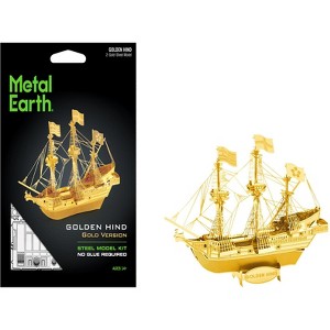 Model Kit Golden Hind Galleon Gold Version (Moderate Difficulty) Steel Model Kit by Metal Earth - 1 of 4