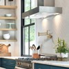 WOWOW Wall Mounted Pot Filler with Double Handle in Brushed Nickel - 4 of 4