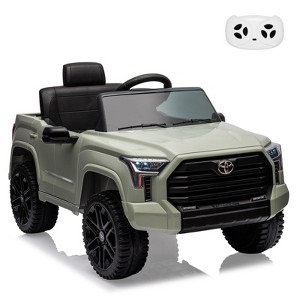 Electric Car for Kids, Licensed Toyota Tundra 12V Electric Truck, Off-Road Kids Pickup Car w/Remote - 1 of 4