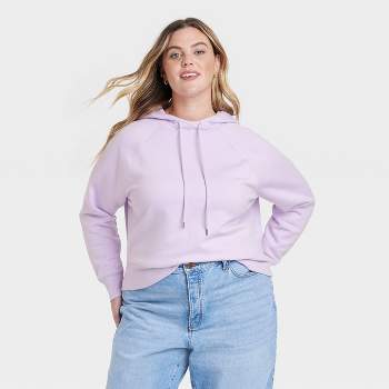 Sweatshirt for Women Casual Stand Collar Quarter Zip Pullover Sweatshirts  Plus Size Soft Solid Sweatshirt, Purple, X-Large