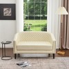 KINWELL 50"W Tufted Faux Leather Upholstered Small Loveseat Sofa - 4 of 4