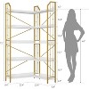 Corner Bookshelf 72" L Shaped Bookcase, Corner Bookshelves Industrial Bookcase 5 Tier L-Shape Bookshelf, Large Bookcases with Beaded Design - 2 of 4