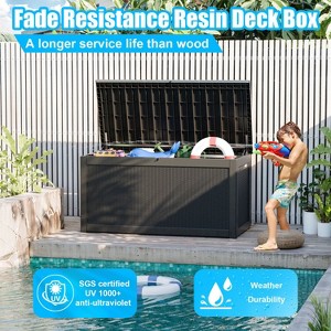 Patti 260 Gallon Waterproof Resin Deck Box, Large Outdoor Storgae Box, Outdoor Furniture - Maison Boucle - 1 of 4