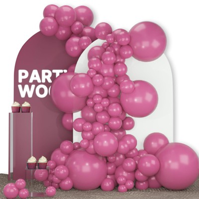 PartyWoo Balloons Hot Pink Magenta Fuchsia Dark 18 12 10 5 Inch 142 pcs
