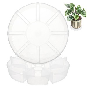 Unique Bargains Heavy Duty Water Drainage Clear Plastic Plant Saucer  Transparent 2 Pcs : Target