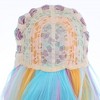 Jessie's Wig 14 Inch Rainbow Wig Short Wavy Wig with Bangs for Women Girls Heat Resistant Synthetic Cosplay Costume Wigs Multi Color 1 Pc/Pack - 3 of 4