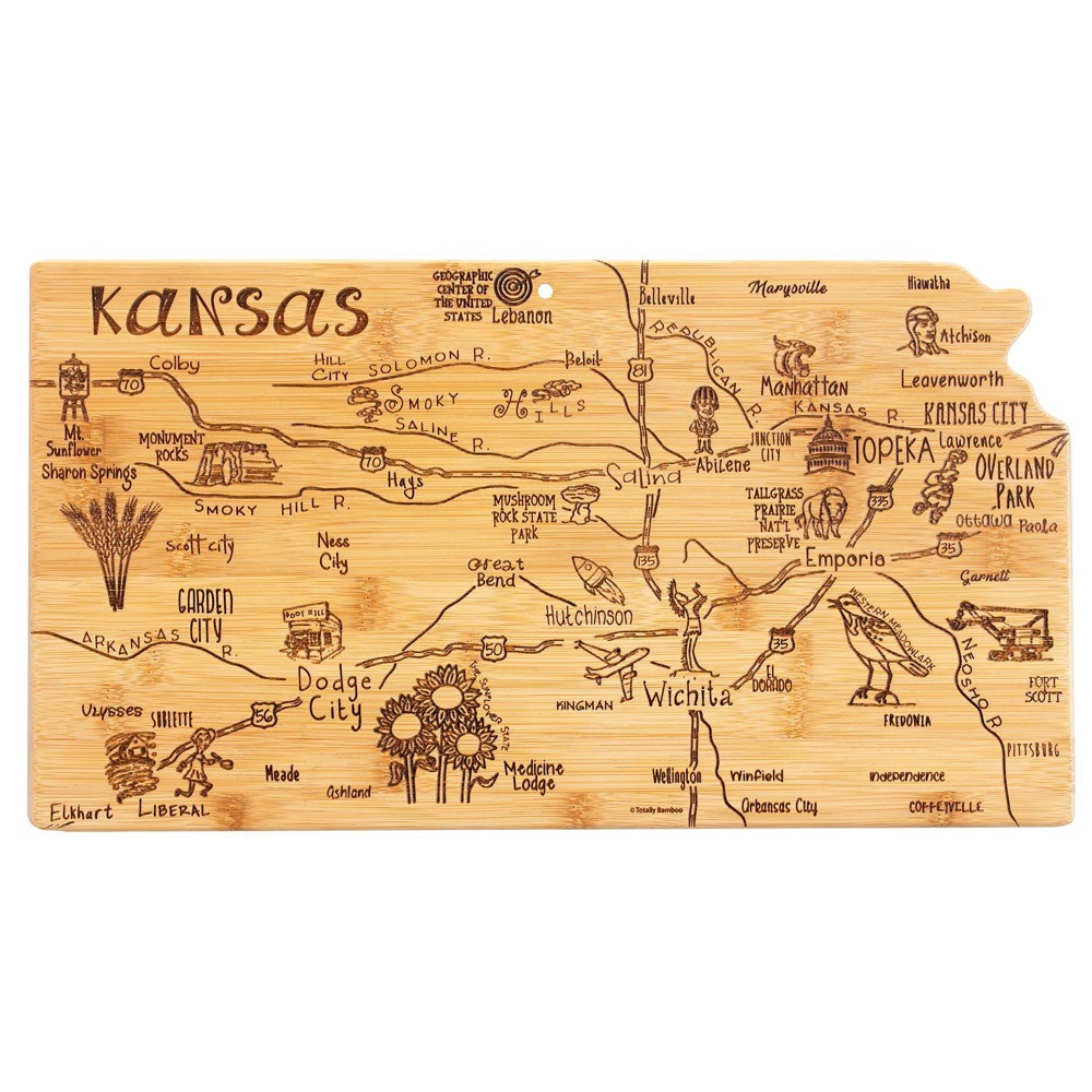 Photos - Chopping Board / Coaster Totally Bamboo Destination Kansas Cutting Board