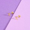 Girls' Dainty Zodiac Screw Back 14k Gold Earrings - In Season Jewelry - 4 of 4