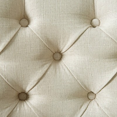 Elegant Cream Upholstered Wood Side Chair with Tufted Detailing (Set of 2)