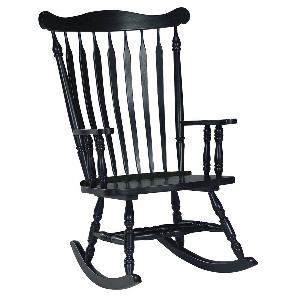 Photos - Rocking Chair  Solid Wood Black - International Concepts