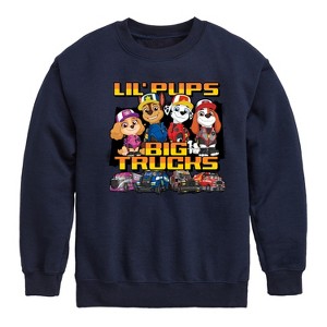 Boys' - Paw Patrol - Lil Pups Big Trucks Graphic Long Sleeve Fleece Sweatshirt - 1 of 4