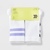 Girls' 6pk Striped Crew Socks - All In Motion™ White - 2 of 3