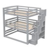 Polibi Modular Full Size Triple Bunk Bed with Storage Stairs - 3 of 4
