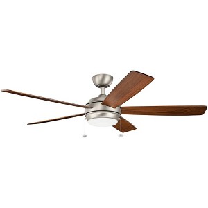 60" Kichler Starkk Brushed Nickel LED Ceiling Fan with Pull Chain - 1 of 2