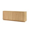 64"W Elegant Sideboard with Wave Pattern, 4-Door Vertical Striped Storage Cabinet TV Stand for Living Room and Entrance - ModernLuxe - 4 of 4