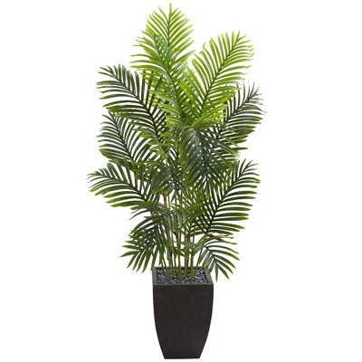 Nearly Natural 5.5-ft Paradise Palm Artificial Tree in Square Planter