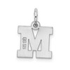 Black Bow Jewelry Sterling Silver, Amanda Collection Small Block Style Initial M Pendant - 3 of 4